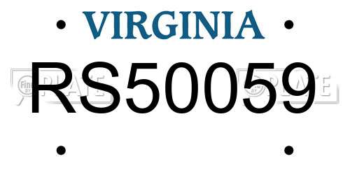 RS50059 Virginia License Plate
