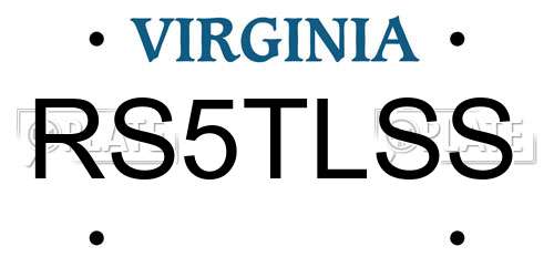 RS5TLSS Virginia License Plate