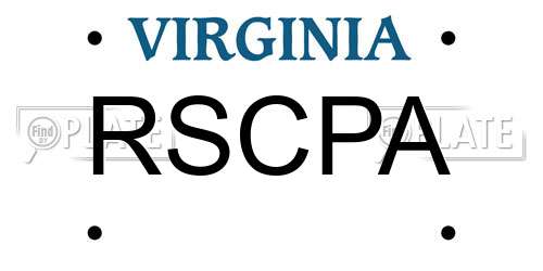 RSCPA Virginia License Plate