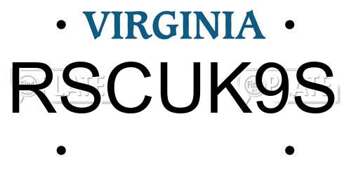 RSCUK9S Virginia License Plate