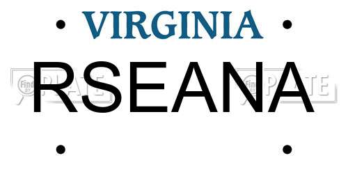 RSEANA Virginia License Plate