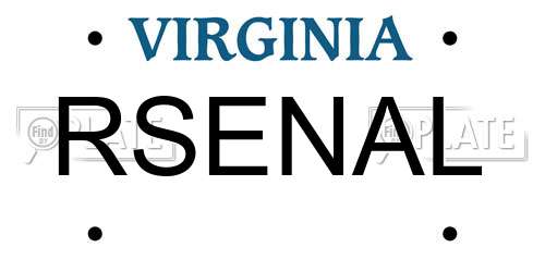 RSENAL Virginia License Plate