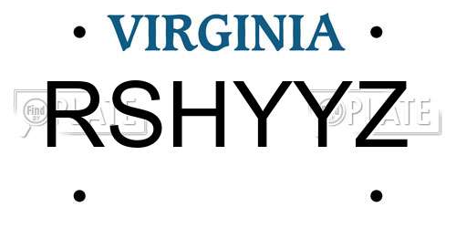 RSHYYZ Virginia License Plate