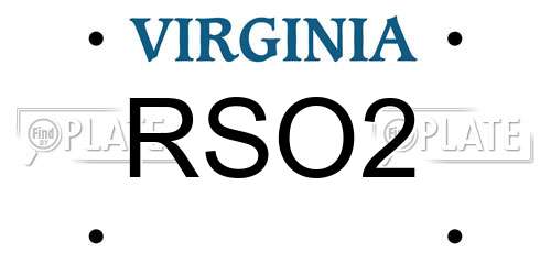 RSO2 Virginia License Plate
