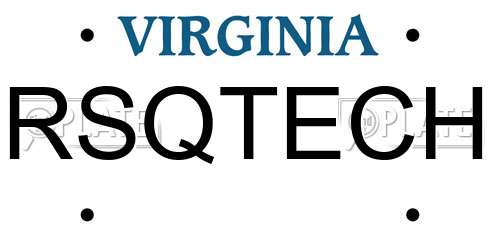RSQTECH Virginia License Plate