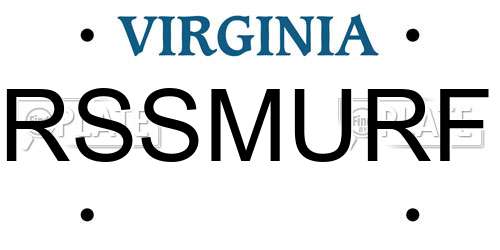 RSSMURF Virginia License Plate