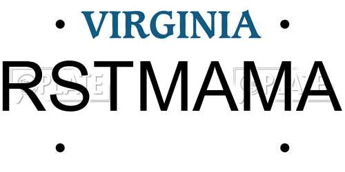 RSTMAMA Virginia License Plate