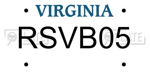 RSVB05 Virginia License Plate