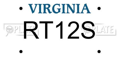 RT12S Virginia License Plate