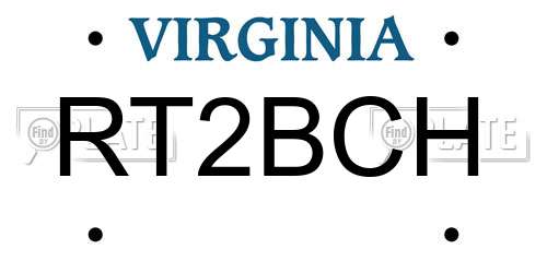 RT2BCH Virginia License Plate