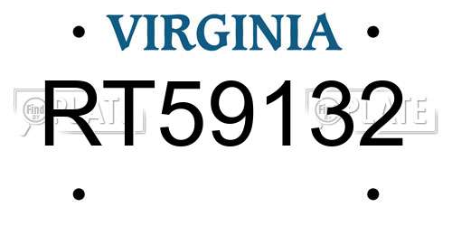 RT59132 Virginia License Plate