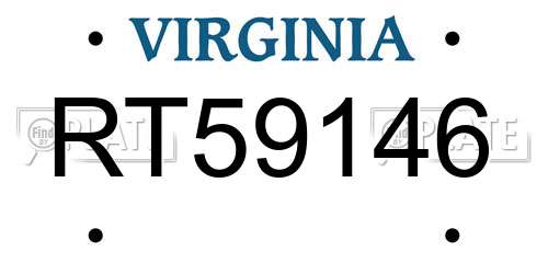 RT59146 Virginia License Plate