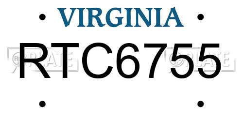 RTC6755 Virginia License Plate