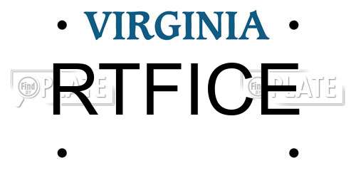 RTFICE Virginia License Plate