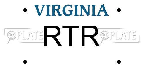 RTR Virginia License Plate