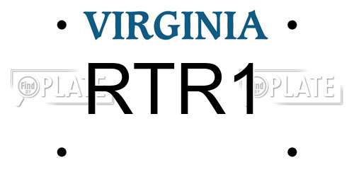 RTR1 Virginia License Plate