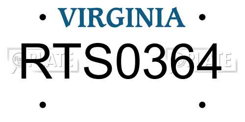 RTS0364 Virginia License Plate
