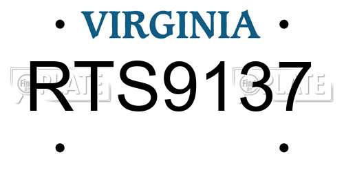 RTS9137 Virginia License Plate