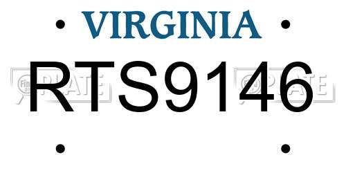 RTS9146 Virginia License Plate