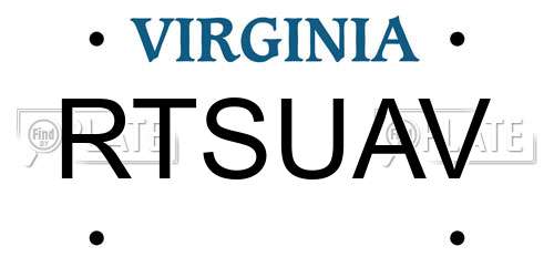 RTSUAV Virginia License Plate