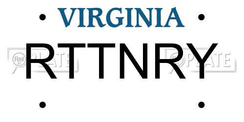 RTTNRY Virginia License Plate