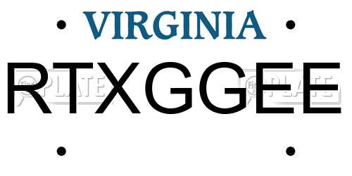 RTXGGEE Virginia License Plate