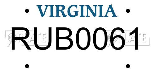 RUB0061 Virginia License Plate