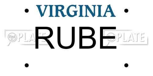 RUBE Virginia License Plate