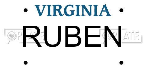 RUBEN Virginia License Plate