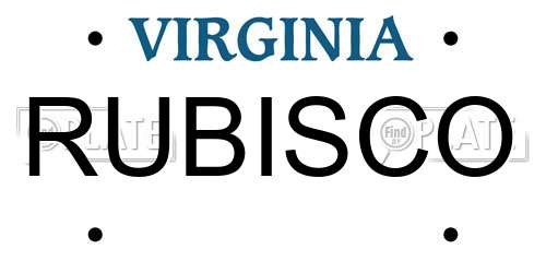 RUBISCO Virginia License Plate