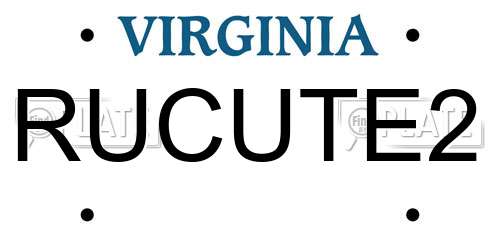 RUCUTE2 Virginia License Plate