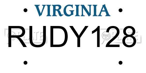 RUDY128 Virginia License Plate