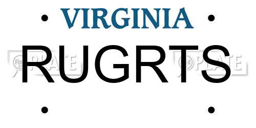 RUGRTS Virginia License Plate