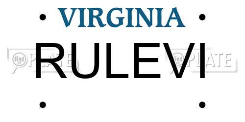 RULEVI Virginia License Plate