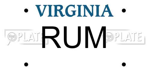 RUM Virginia License Plate