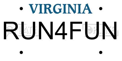 RUN4FUN Virginia License Plate