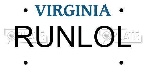 RUNLOL Virginia License Plate