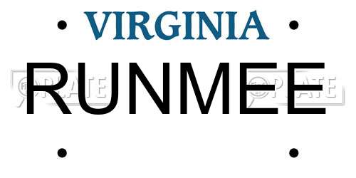 RUNMEE Virginia License Plate