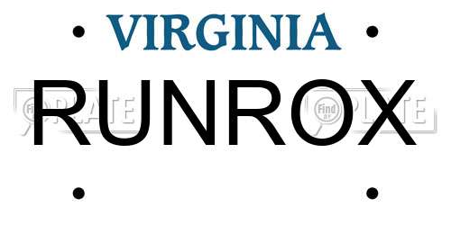 RUNROX Virginia License Plate