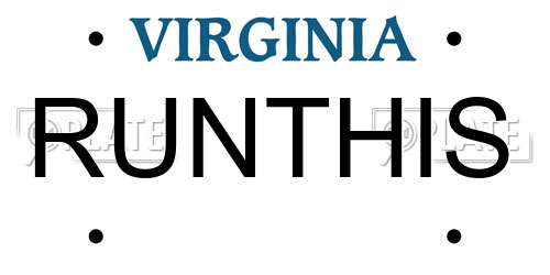 RUNTHIS Virginia License Plate