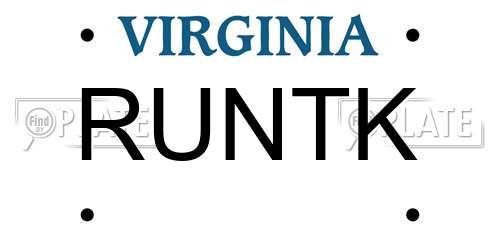 RUNTK Virginia License Plate