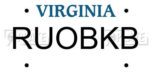 RUOBKB Virginia License Plate