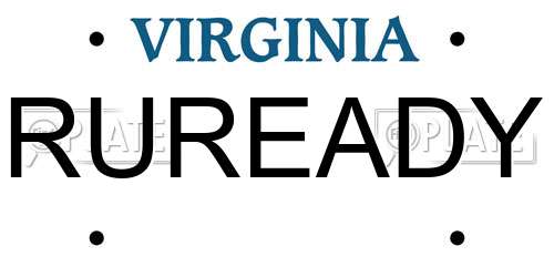 RUREADY Virginia License Plate