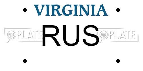 RUS Virginia License Plate
