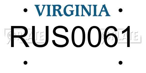 RUS0061 Virginia License Plate