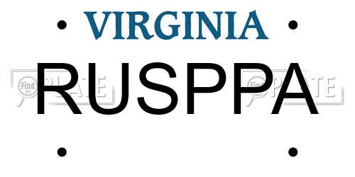 RUSPPA Virginia License Plate