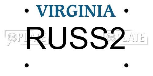RUSS2 Virginia License Plate
