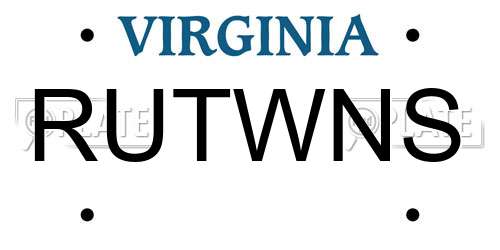 RUTWNS Virginia License Plate