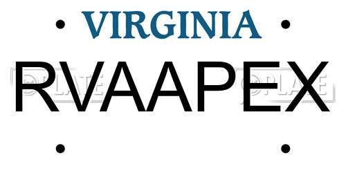 RVAAPEX Virginia License Plate