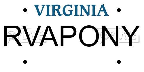 RVAPONY Virginia License Plate